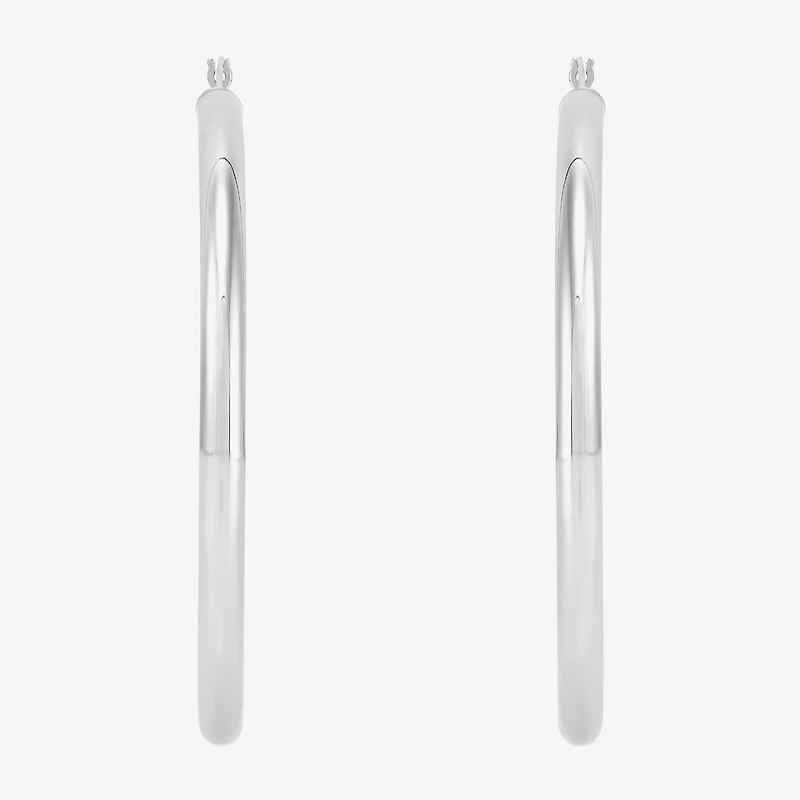 Limited Quantities! Womens Sterling Silver 50mm Hoop Earrings
