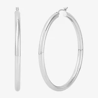 Limited Quantities! Womens Sterling Silver 50mm Hoop Earrings