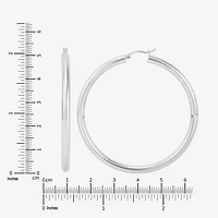 Limited Quantities! Womens Sterling Silver 50mm Hoop Earrings