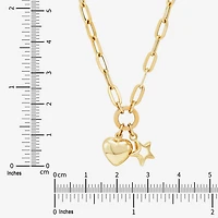 Limited Quantities! Womens 10K Gold Heart Star 17 Inch Pendant Necklace