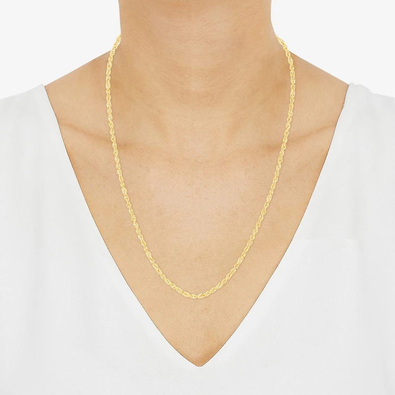 Limited Quantities! Womens 10K Gold Inch Rope Chain Necklace