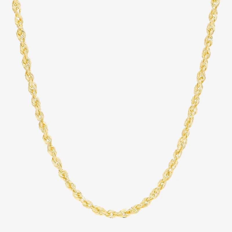 Limited Quantities! Womens 10K Gold Inch Rope Chain Necklace