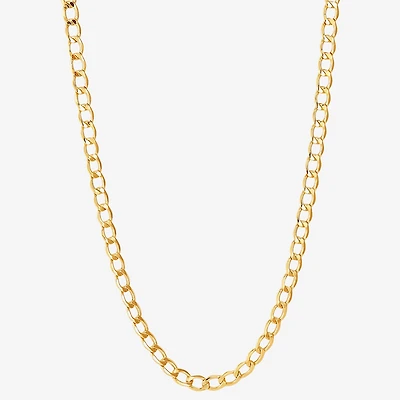 Limited Quantities! Womens 10K Gold Inch Curb Chain Necklace