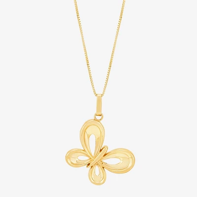 Limited Quantities! Womens 10K Gold Butterfly 18 Inch Pendant Necklace