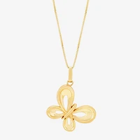 Limited Quantities! Womens 10K Gold Butterfly 18 Inch Pendant Necklace