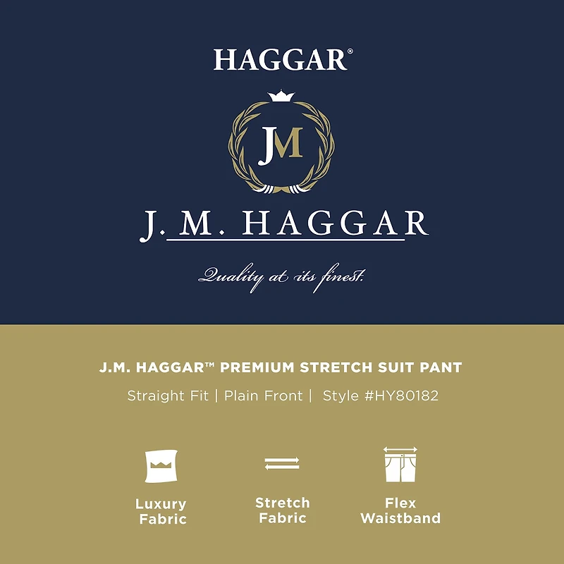 Haggar JMH Tailored Premium Stretch Mens Fabric Modern Fit Flat Front Suit Pant