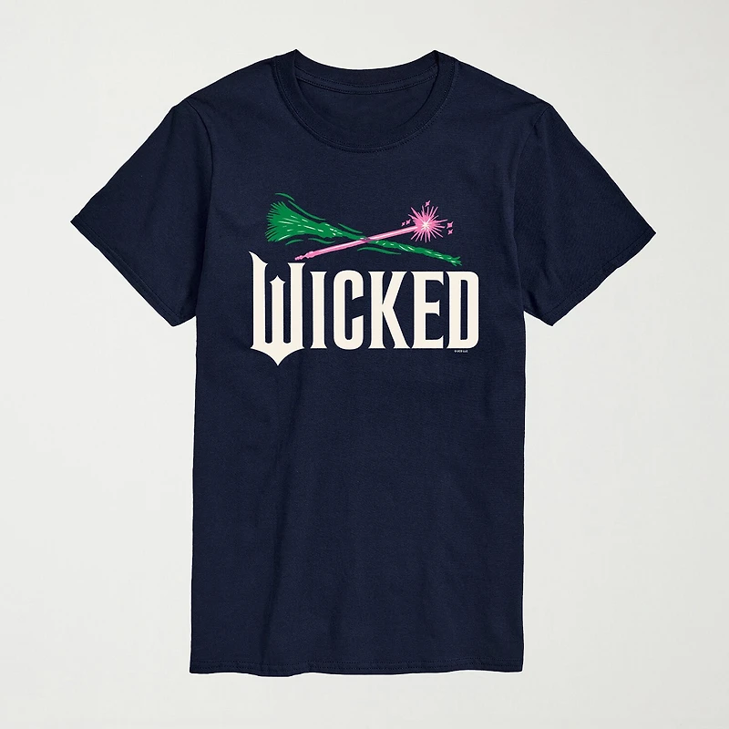 Mens Crew Neck Short Sleeve Regular Fit Wicked Big and Tall Graphic T-Shirt