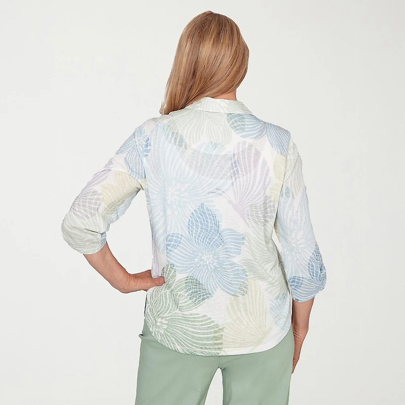 Alfred Dunner St Augustine Womens 3/4 Sleeve Blouse
