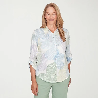 Alfred Dunner St Augustine Womens 3/4 Sleeve Blouse