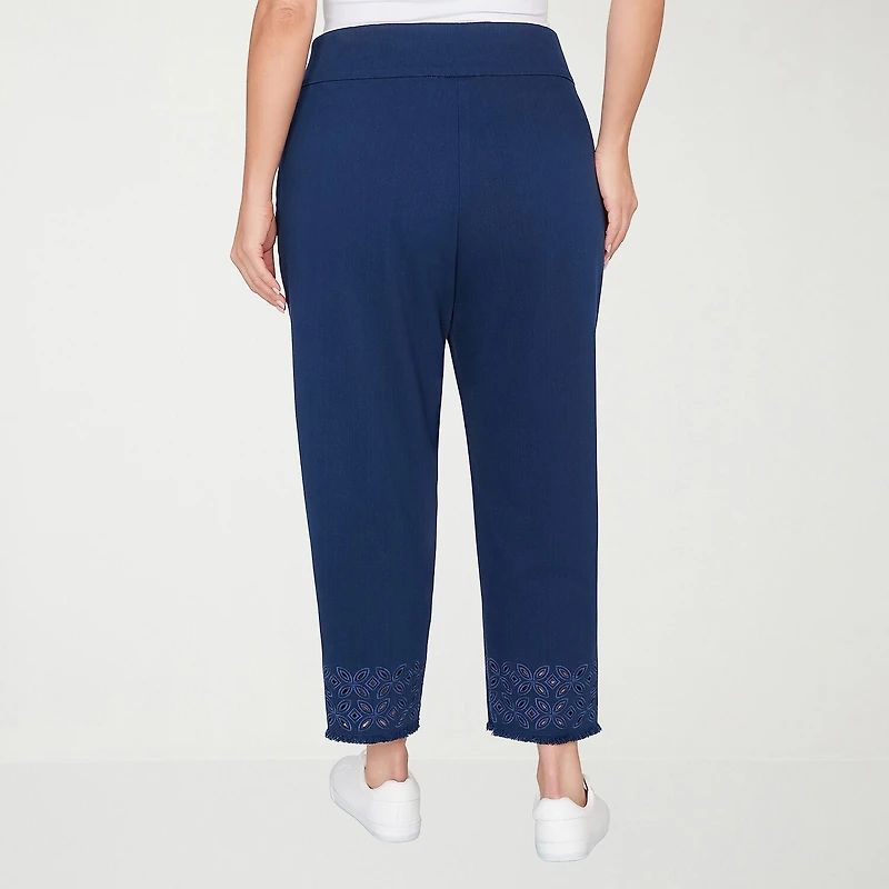 Alfred Dunner Mykonos Womens Plus Straight Mid Rise Pull-On Pant