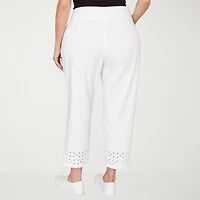 Alfred Dunner Mykonos Womens Plus Straight Mid Rise Pull-On Pant