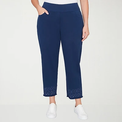 Alfred Dunner Mykonos Womens Plus Straight Mid Rise Pull-On Pant