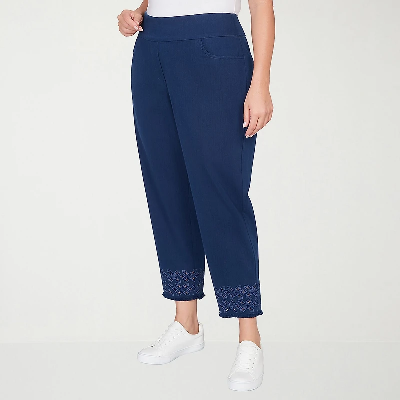 Alfred Dunner Mykonos Womens Plus Straight Mid Rise Pull-On Pant