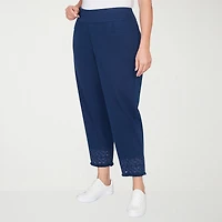 Alfred Dunner Mykonos Womens Plus Straight Mid Rise Pull-On Pant