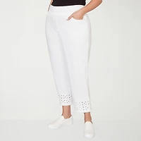 Alfred Dunner Mykonos Womens Plus Straight Mid Rise Pull-On Pant
