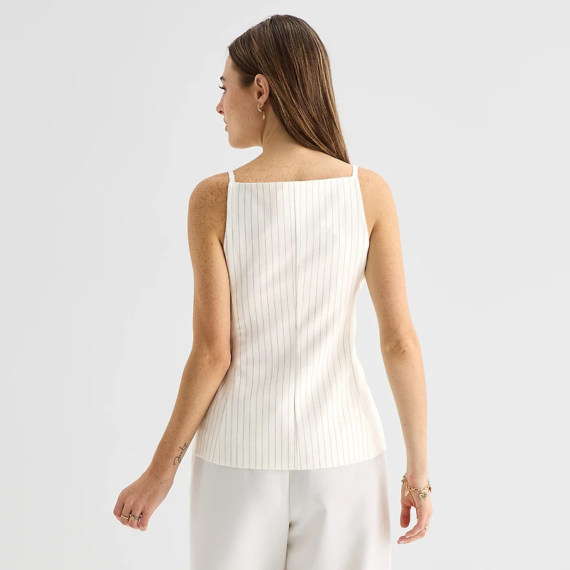 by&by Womens Juniors High Neck Sleeveless Vest