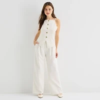 by&by Womens Juniors High Neck Sleeveless Vest
