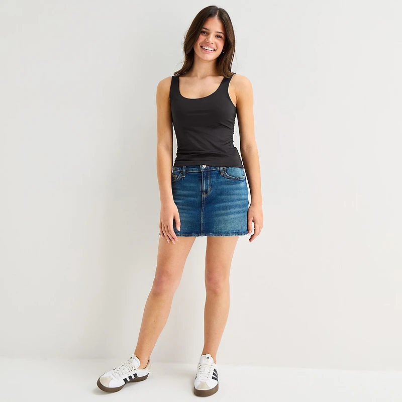 Arizona So Smooth Womens Juniors Scoop Neck Sleeveless Tank Top