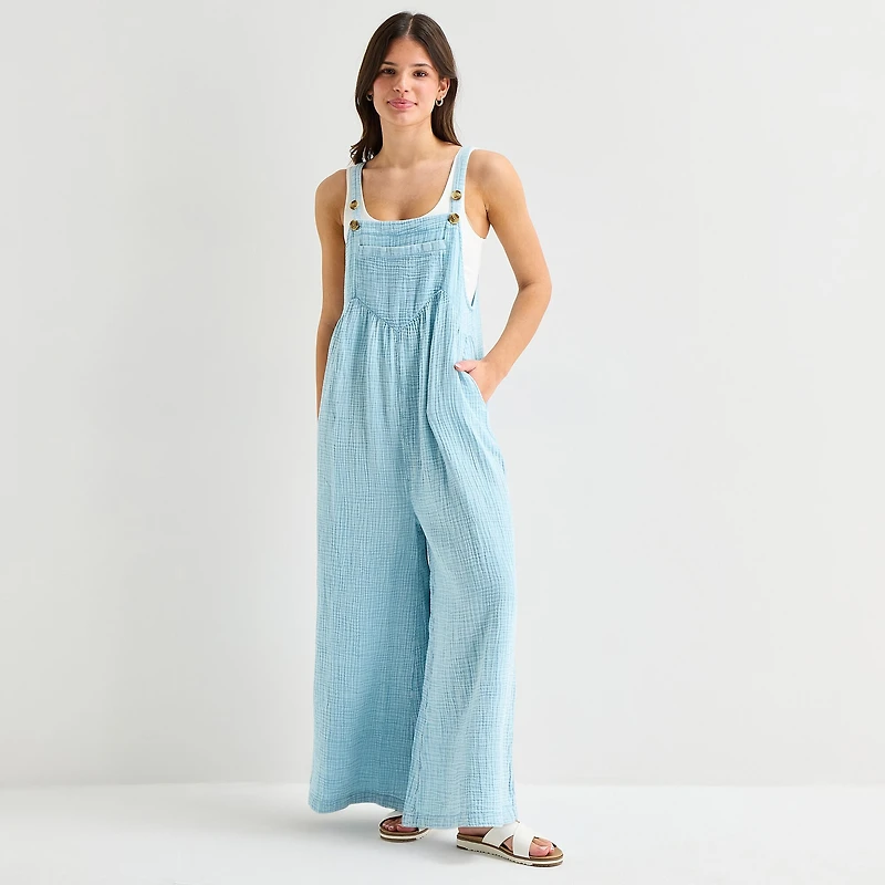 Arizona Sleeveless Womens Overalls Juniors