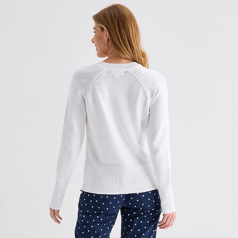 Liz Claiborne Womens V Neck Long Sleeve Pullover Sweater