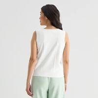 Liz Claiborne Womens Crew Neck Sleeveless Pullover Sweater