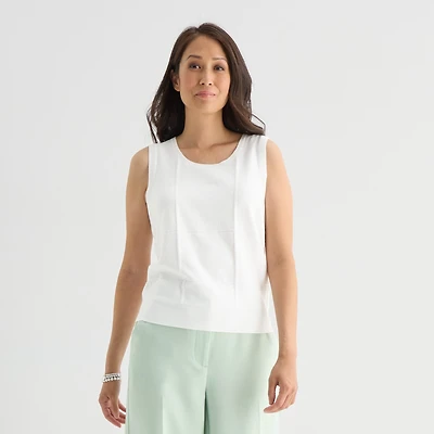 Liz Claiborne Womens Crew Neck Sleeveless Pullover Sweater