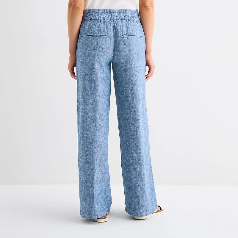 St. John's Bay Womens Wide Leg High Rise Pull-On Pant