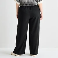 Stylus Womens Plus Wide Leg Mid Rise Trouser