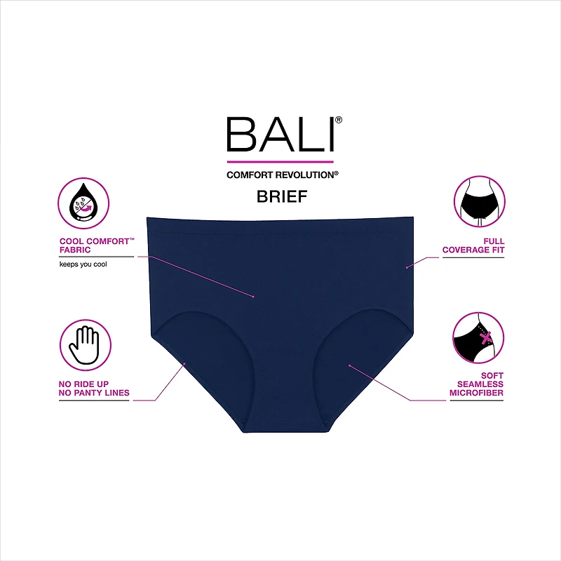 Bali Womens Average + Full Figure Brief Panty 803j