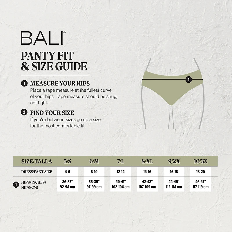 Bali Womens Average + Full Figure Brief Panty 803j