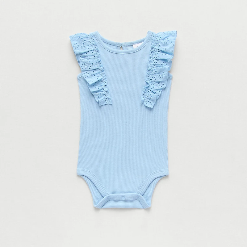 Okie Dokie Baby Girls Round Neck Sleeveless Rib Bodysuit