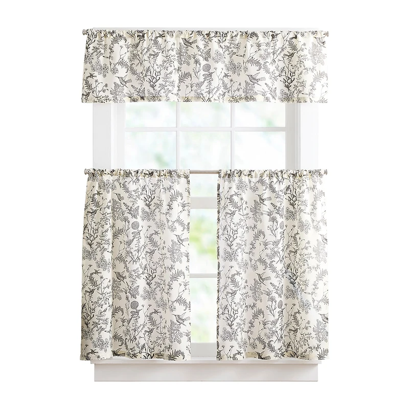 CHF Hummingbird 3-pc. Rod Pocket Window Tier
