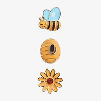 Mixit Spring Bee Hive Womens Flower 3 Pair Earring Set