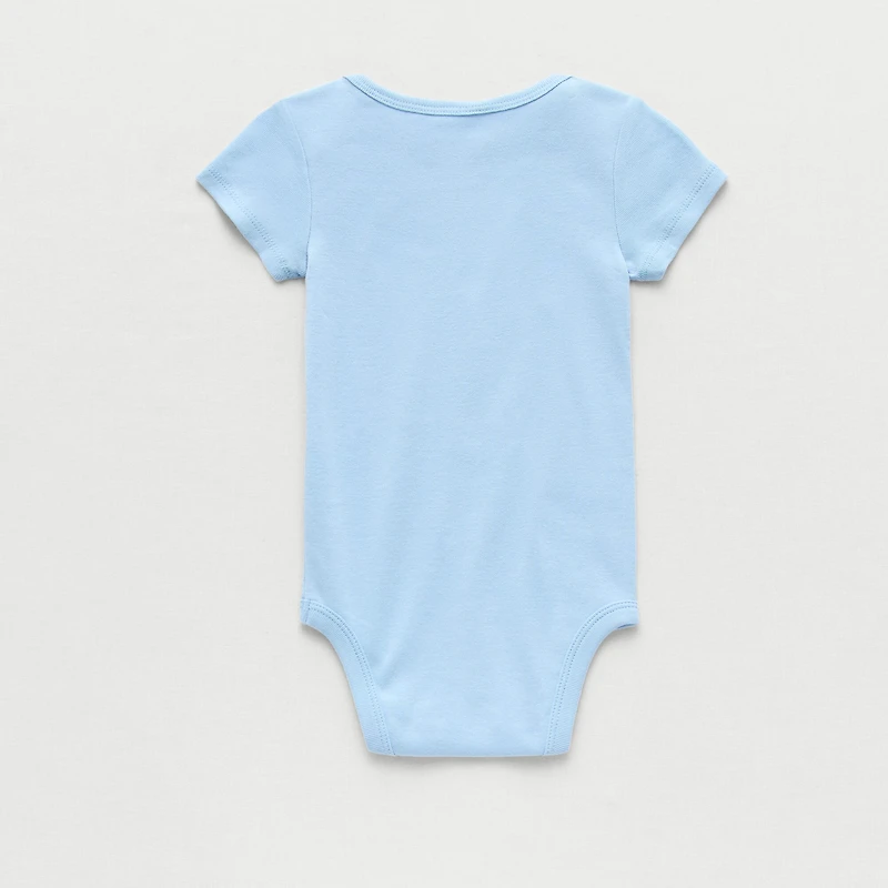 Okie Dokie Baby Boys Round Neck Short Sleeve Rib Bodysuit