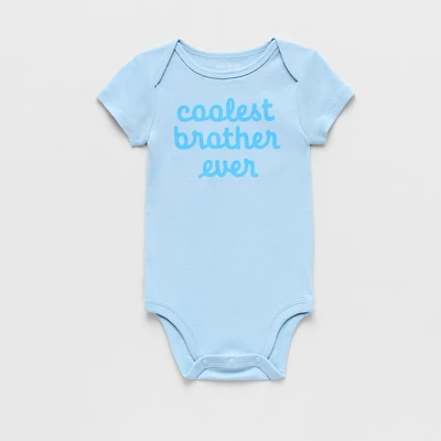 Okie Dokie Baby Boys Round Neck Short Sleeve Rib Bodysuit