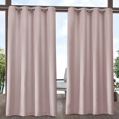 Exclusive Home Curtains Solid Grommet Top Light-Filtering Set of 2 Outdoor Curtain Panel