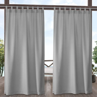 Exclusive Home Curtains Solid Tab Top Light-Filtering Set of 2 Outdoor Curtain Panel