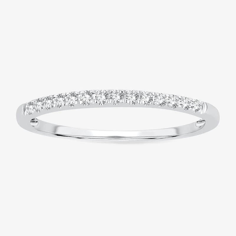 Womens Diamond Accent Natural White 10K Gold Wedding Band