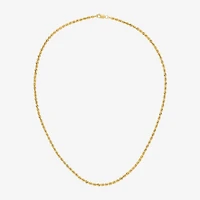 14K Gold 16 - 30 Inch Semi-Solid Sparkle Rope Chain Necklace