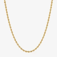 14K Gold 16 - 30 Inch Semi-Solid Sparkle Rope Chain Necklace