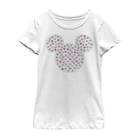 Disney Collection Little & Big Kid Girls Crew Neck Short Sleeve Regular Fit Mickey and Friends Mouse Minnie Graphic T-Shirt
