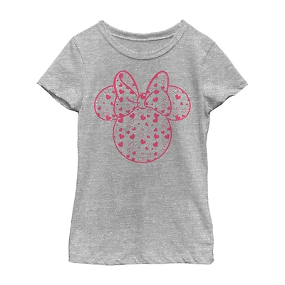 Disney Collection Little & Big Kid Girls Crew Neck Short Sleeve Regular Fit Mickey and Friends Mouse Minnie Graphic T-Shirt