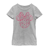 Disney Collection Little & Big Kid Girls Crew Neck Short Sleeve Regular Fit Mickey and Friends Mouse Minnie Graphic T-Shirt