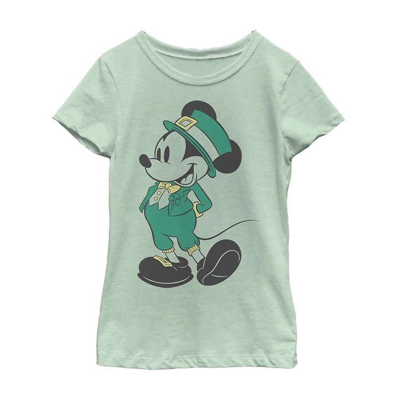 Disney Collection Little & Big Kid Girls Crew Neck Short Sleeve Regular Fit Mickey and Friends Mouse Graphic T-Shirt