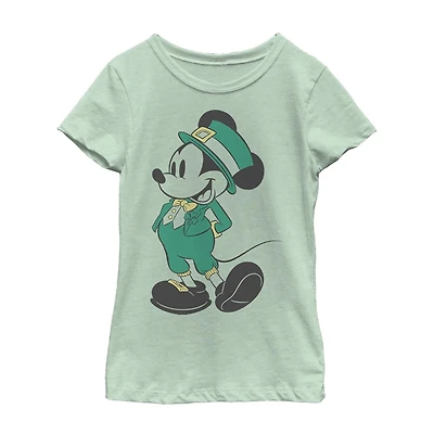 Disney Collection Little & Big Kid Girls Crew Neck Short Sleeve Regular Fit Mickey and Friends Mouse Graphic T-Shirt