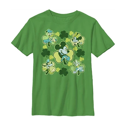 Disney Collection Little & Big Kid Boys Crew Neck Short Sleeve Regular Fit Mickey and Friends Mouse Graphic T-Shirt
