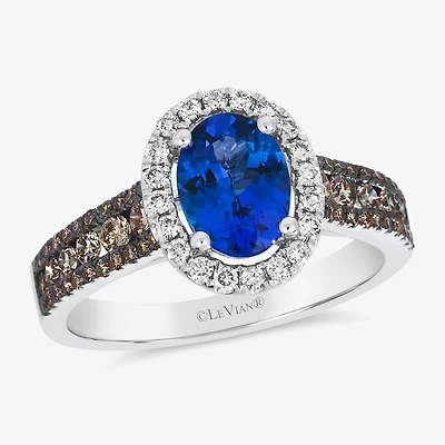 Le Vian® Grand Sample Sale™ Ring featuring 1 CT. Blueberry Tanzanite® 1/ CT. Nude Diamonds™ 1/5 CT. Chocolate Diamonds® set in 14K Vanilla Gold
