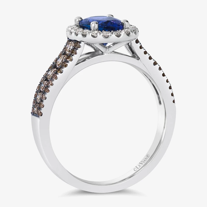 Le Vian® Grand Sample Sale™ Ring featuring 1 CT. Blueberry Tanzanite® 1/ CT. Nude Diamonds™ 1/5 CT. Chocolate Diamonds® set in 14K Vanilla Gold