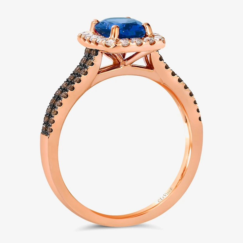 Le Vian® Grand Sample Sale™ Ring featuring 1 CT. Blueberry Tanzanite® 1/ CT. Chocolate Diamonds® 1/ CT. Nude Diamonds™ set in 14K Strawberry Gold