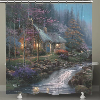 Thomas Kinkade Twilight Cottage Shower Curtain